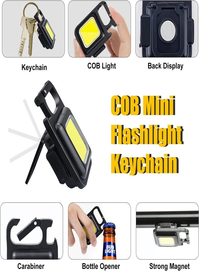 Calyrex مصباح كاليريكس COB صغير، 800 لومن، قابل لإعادة الشحن، مصباح يدوي صغير بثلاثة أوضاع إضاءة، مصباح جيب محمول مع حامل قابل للطي وفتاحة زجاجات وقاعدة مغناطيسية للصيد - Image 3